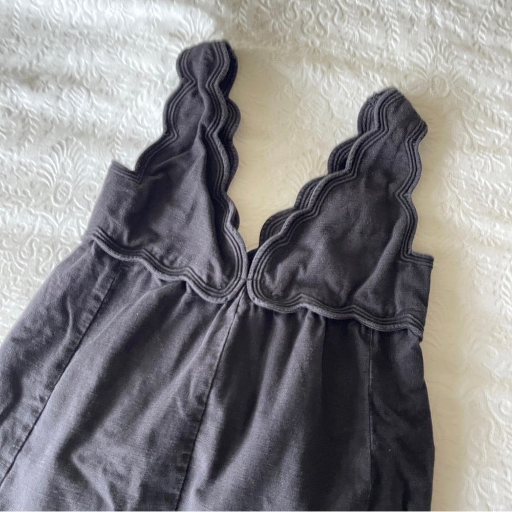 Isabel Marant Black Scallop-Trim Mini Dress